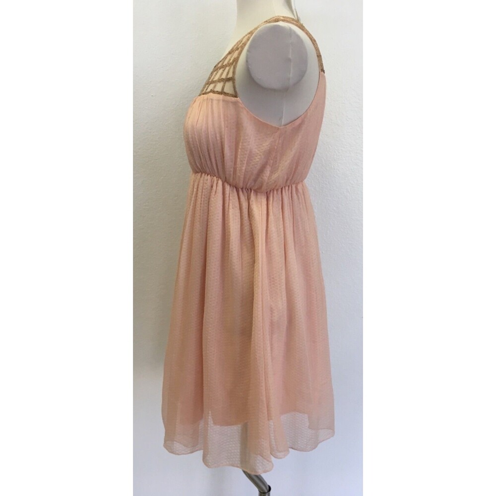 Alice Moon by Moon Collection Women's Dress Small Pink Peach Beaded Sleeveless - Picture 5 of 7